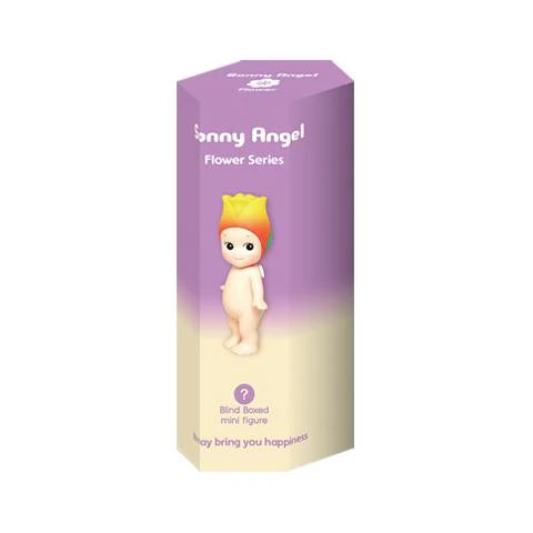 Sonny Angel Flower Series blind boxed mini figure with yellow flower hat, collectible pop mart toy