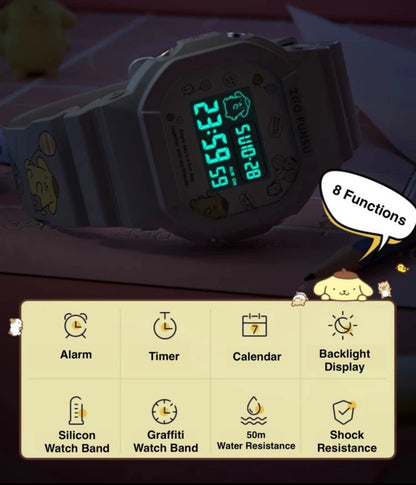 PomPomPurin Sanrio Watch With Backlight Display