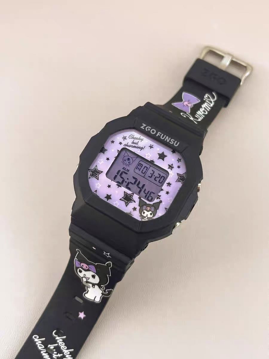 Kuromi Sanrio Watch With Backlight Display